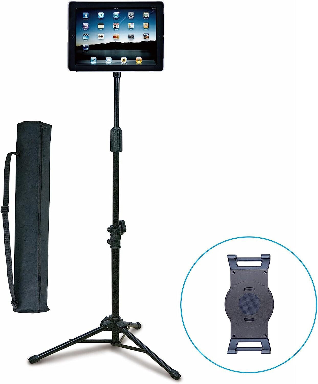 AIDATA US-5009B Universal Tablet Viewstand, Tripod Base, Height Adjustment