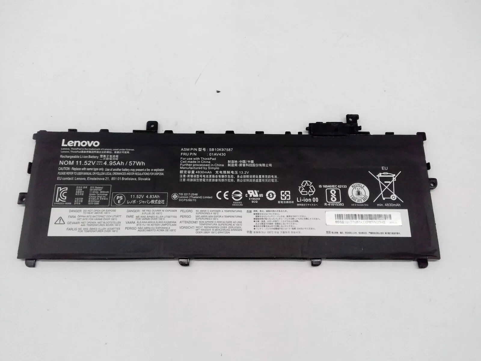 OEM Genuine 57Wh 01AV430 Battery for Lenovo ThinkPad X1 Carbon 5th 6th Gen NEW