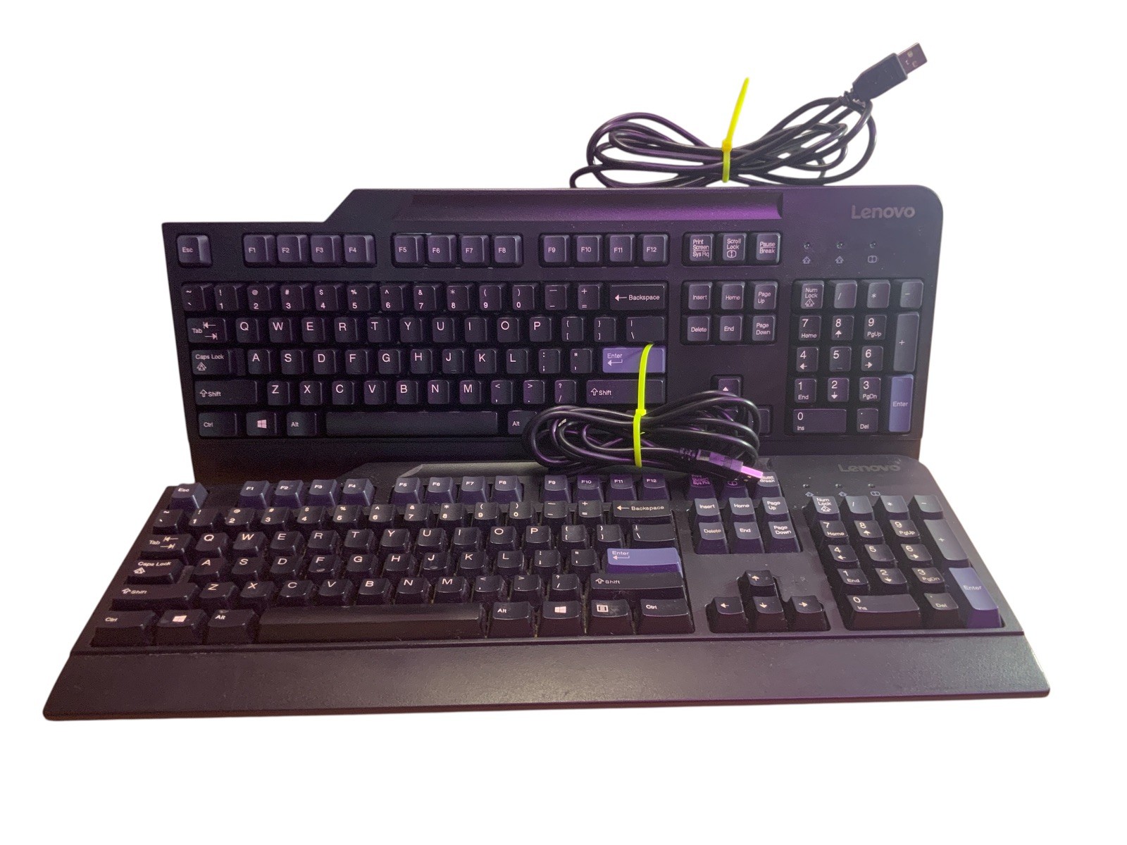 Lot of 2 Lenovo SK-8825 Preferred Pro USB Keyboard Wired USB Black