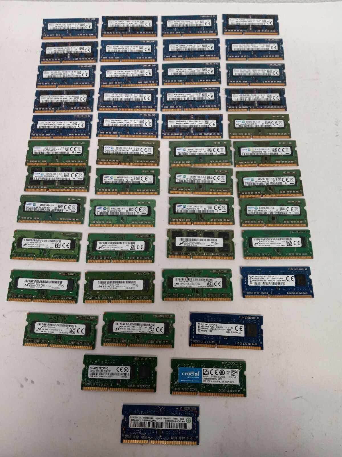Lot of 46Pcs 4GB Mixed Brand&speed PC3L Laptop Memory RAM Total:184GB (46x 4GB)