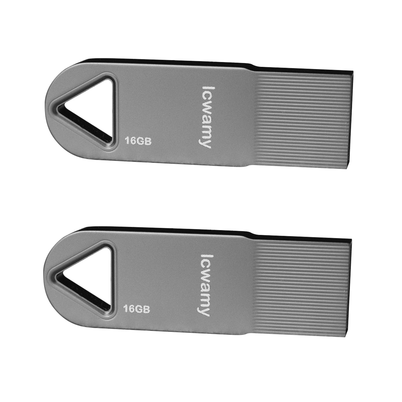 16GB USB Flash Drive 2 Pack - Black Metal Mini Thumb Drive
