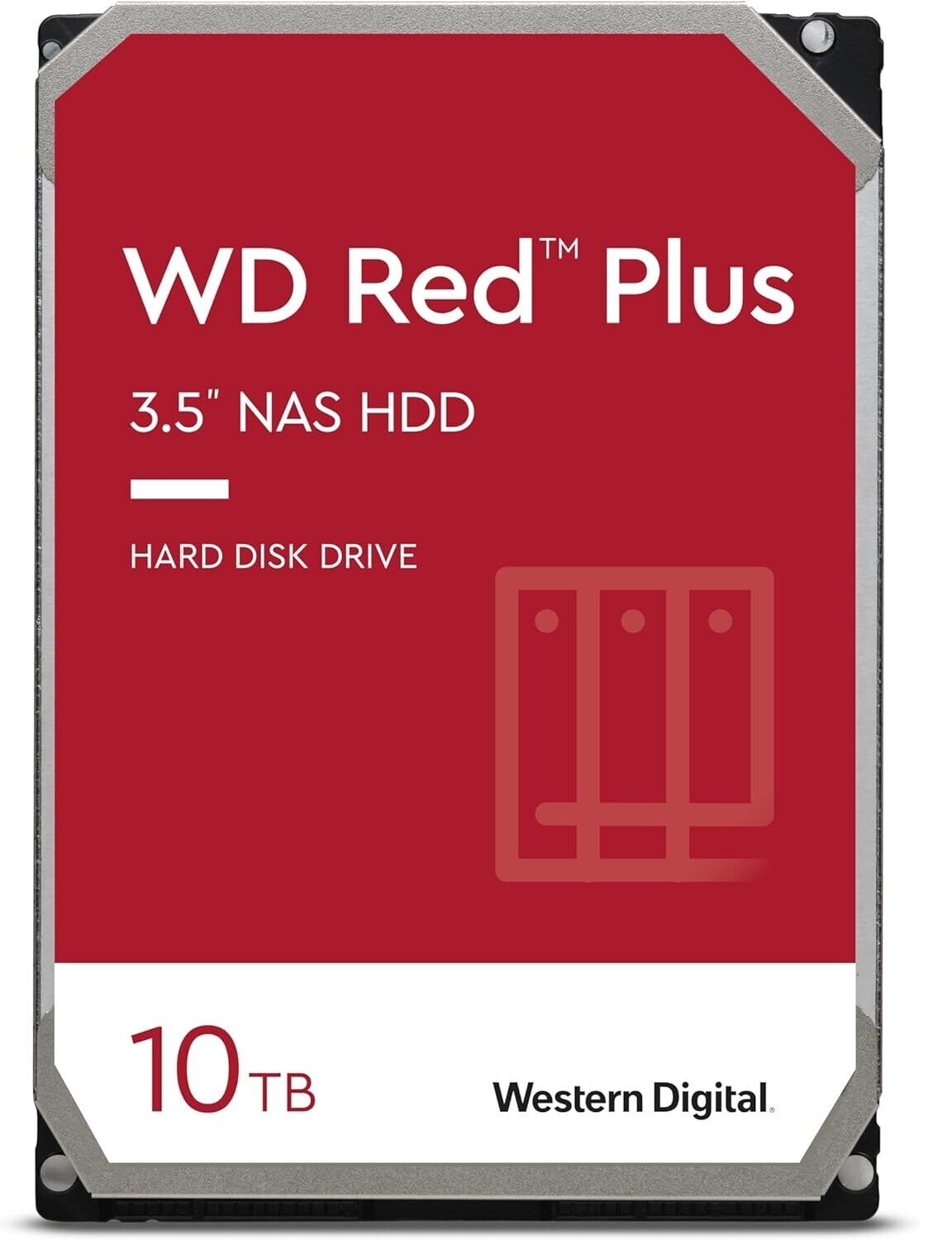 Western Digital Red Plus 10TB, Internal, 7200 RPM, 3.5 inch (WD101EFBX) Hard...