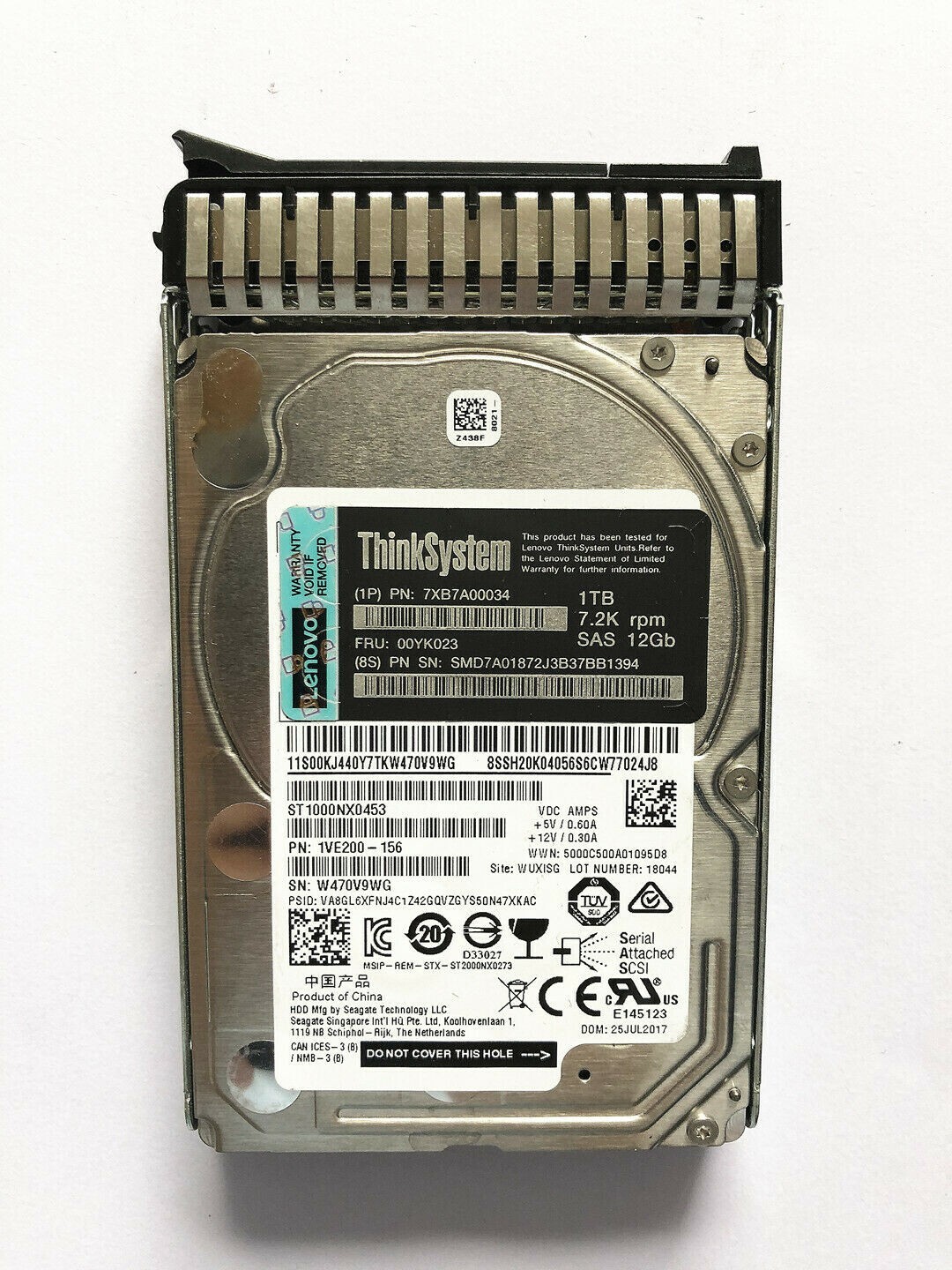 7XB7A00034 compatible Lenovo 00YK023 1TB 7.2K 2.5 SAS 12Gb Hot Swap 512n HDD