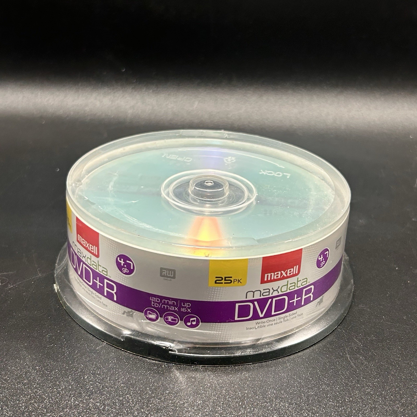 NEW/SEALED 25 Pack Maxell DVD+R 16X Branded Disc Blank Media 4.7GB/120Min