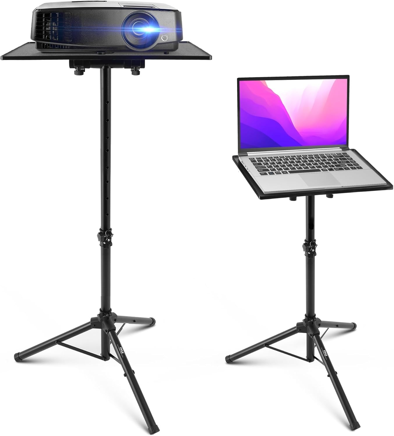 PYLE-PRO Universal Laptop Projector Tripod Stand - 14'' x 11'', Black 