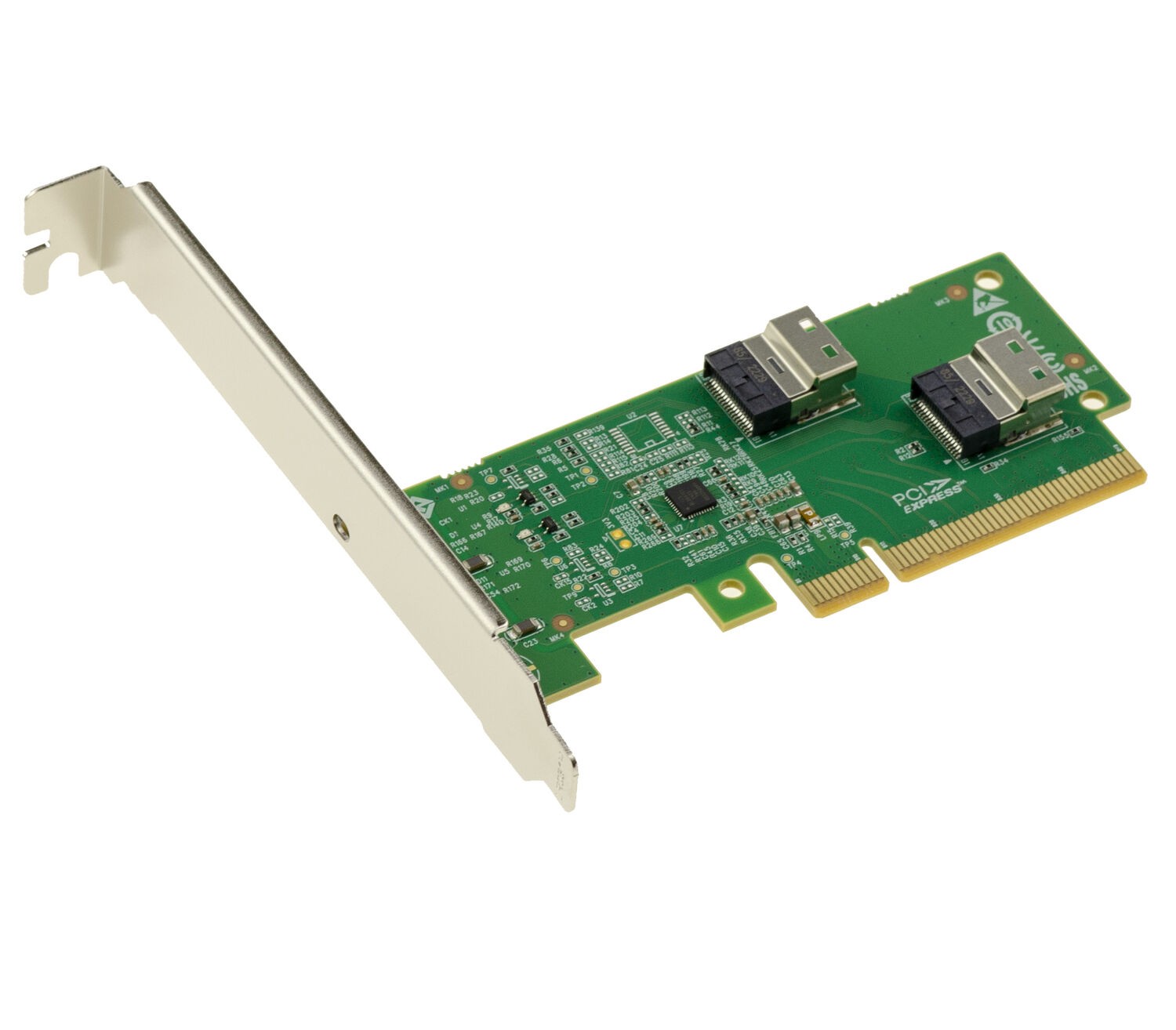 KALEA-INFORMATIQUE PCIe 4.0 Adapter To 2x Slim SAS SFF-8654 4i NVMe