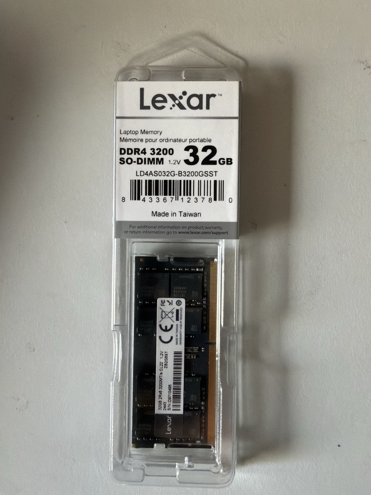 LEXAR PC4 3200 SO-DIMM 32GB 2Rx8 DDR4 - 3200 Laptop Memory
