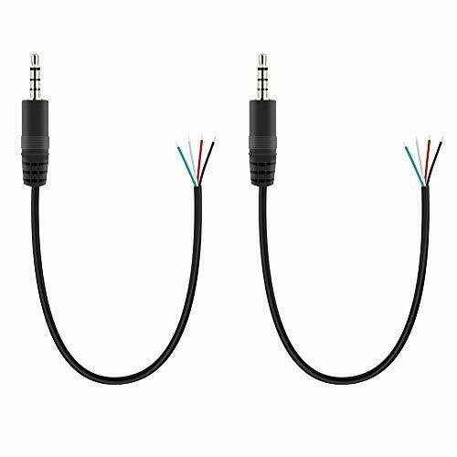 8 PC 1 FT  3.5mm Male Plug Bare Wire TRRS 4 Pole Stereo 1/8" Jack Audio Cable