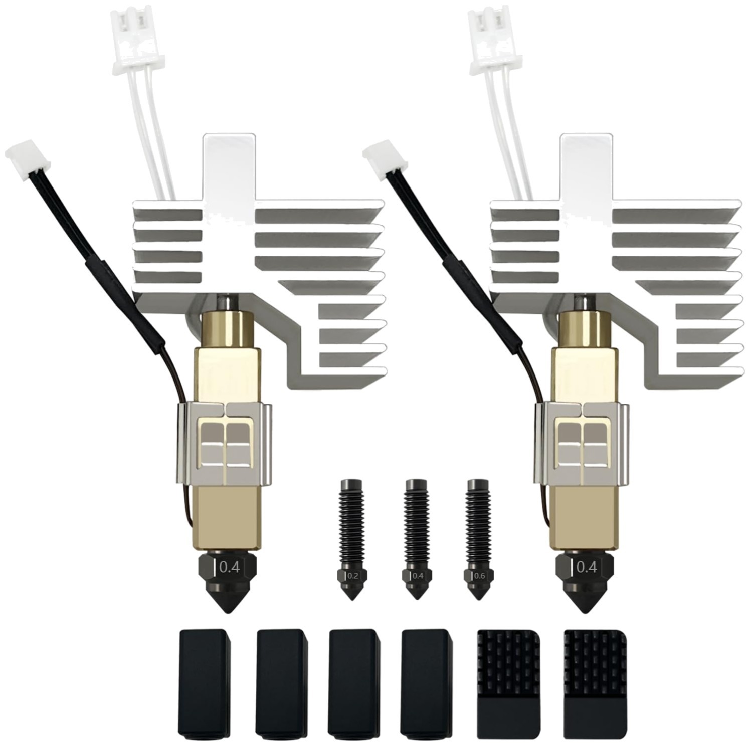 2PK 0.4MM Hardened Steel Ceramic /Centauri Print Head Extruder Kit Hot End wi...