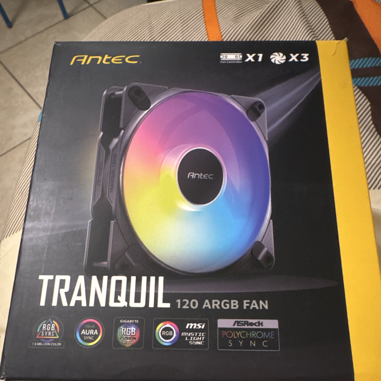 Antec Tranquil 120 ARGB 120mm PWM 4-Pin Case Fan 3-Pack Controller Black
