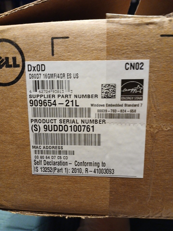 BRAND NEW-Dell Wyse Thin Client Dx0D 909654-21L D90D7 16GMF/4GR ES US