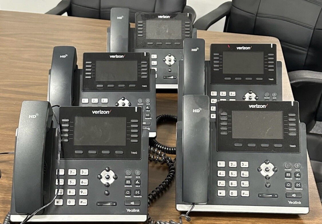 Lot of 5 Verizon Yealink Ultra-elegant Gigabit IP Business Phone, SIP-T46G READ