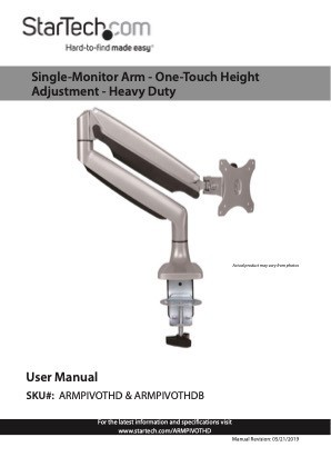 STARTECH MONITOR DESK MOUNT UP TO 34" HEAVY DUTY H/ADJ VESA SILVER 5YR
