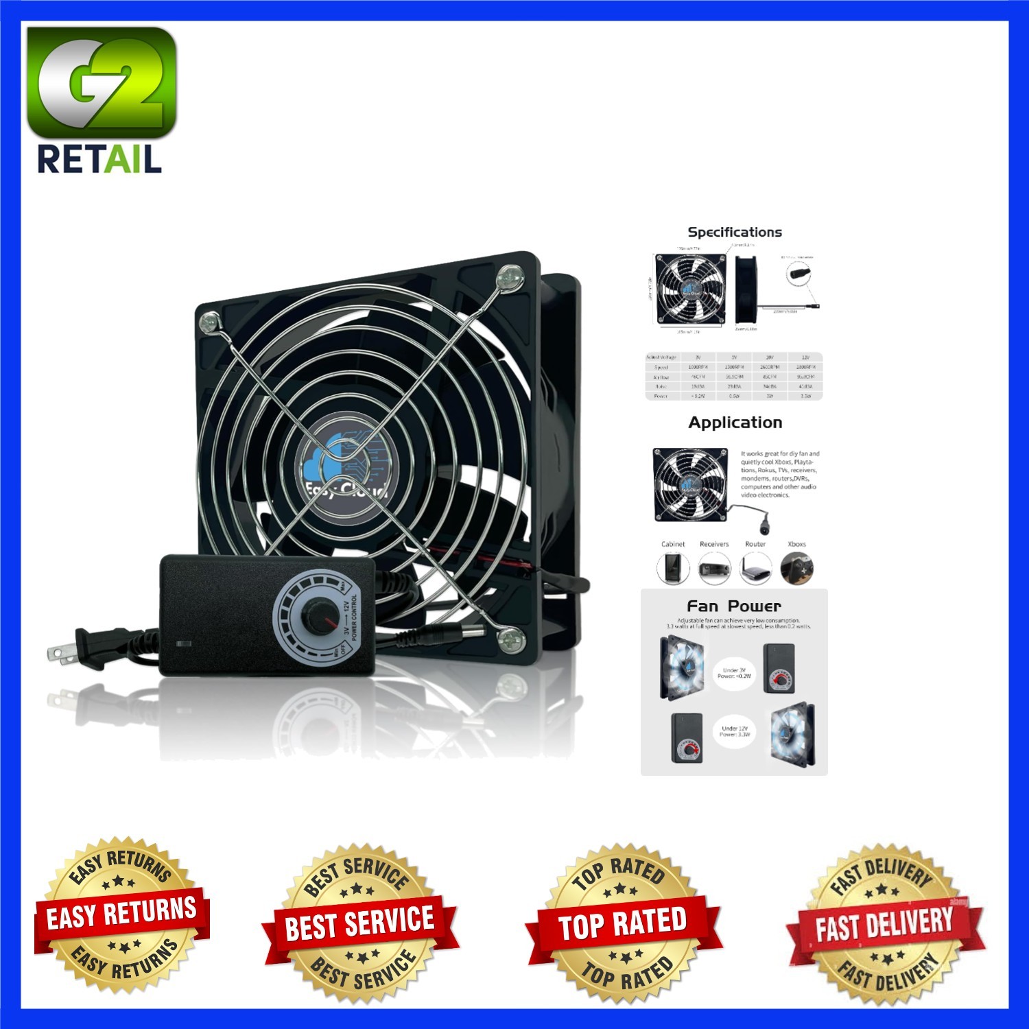 High-Performance 120mm Axial Muffin Fan – 2800 RPM with Dual-Ball Bearings