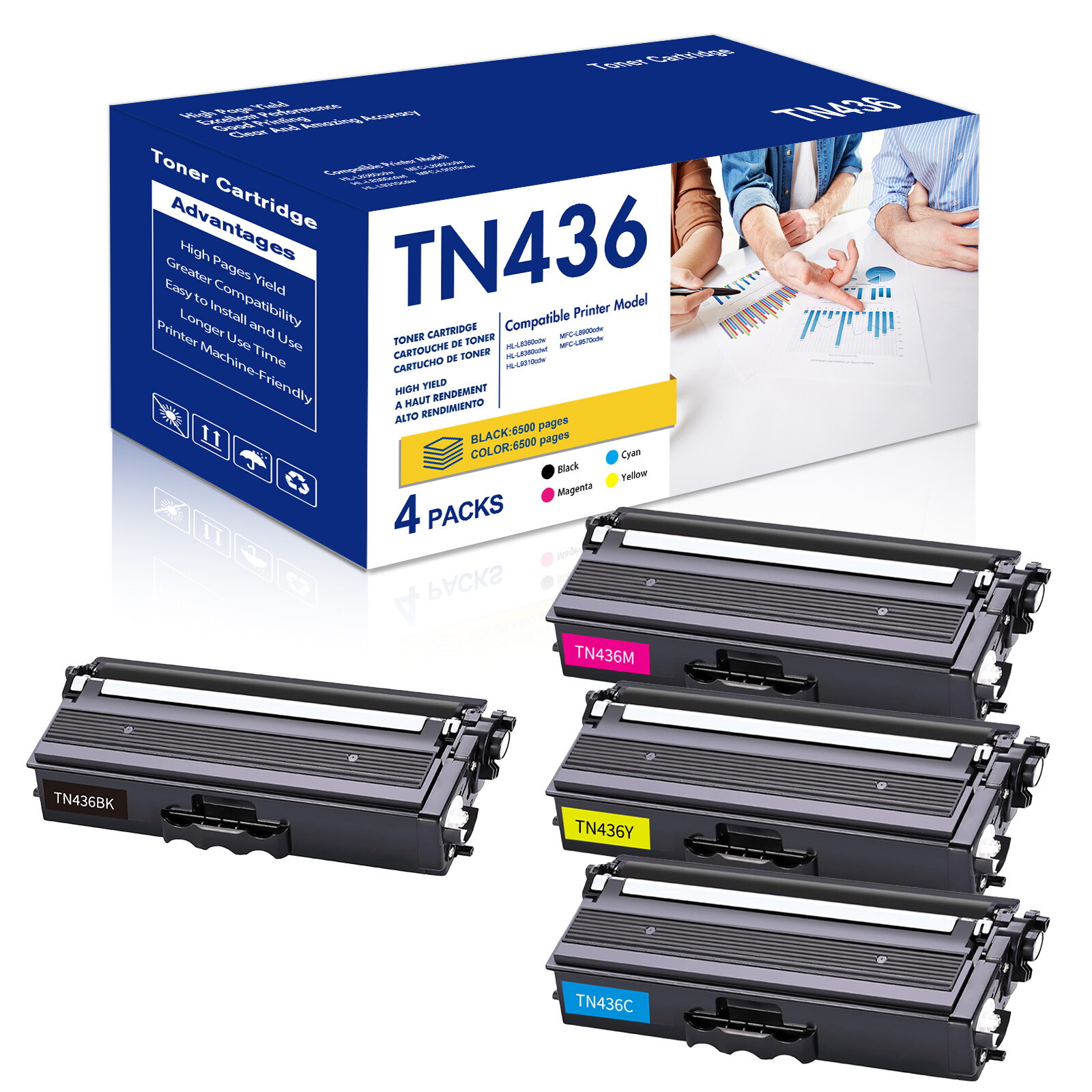 TN436 Toner Compatible With Brother HL-L9310CDW MFC-L8900CDW High Yield Lot