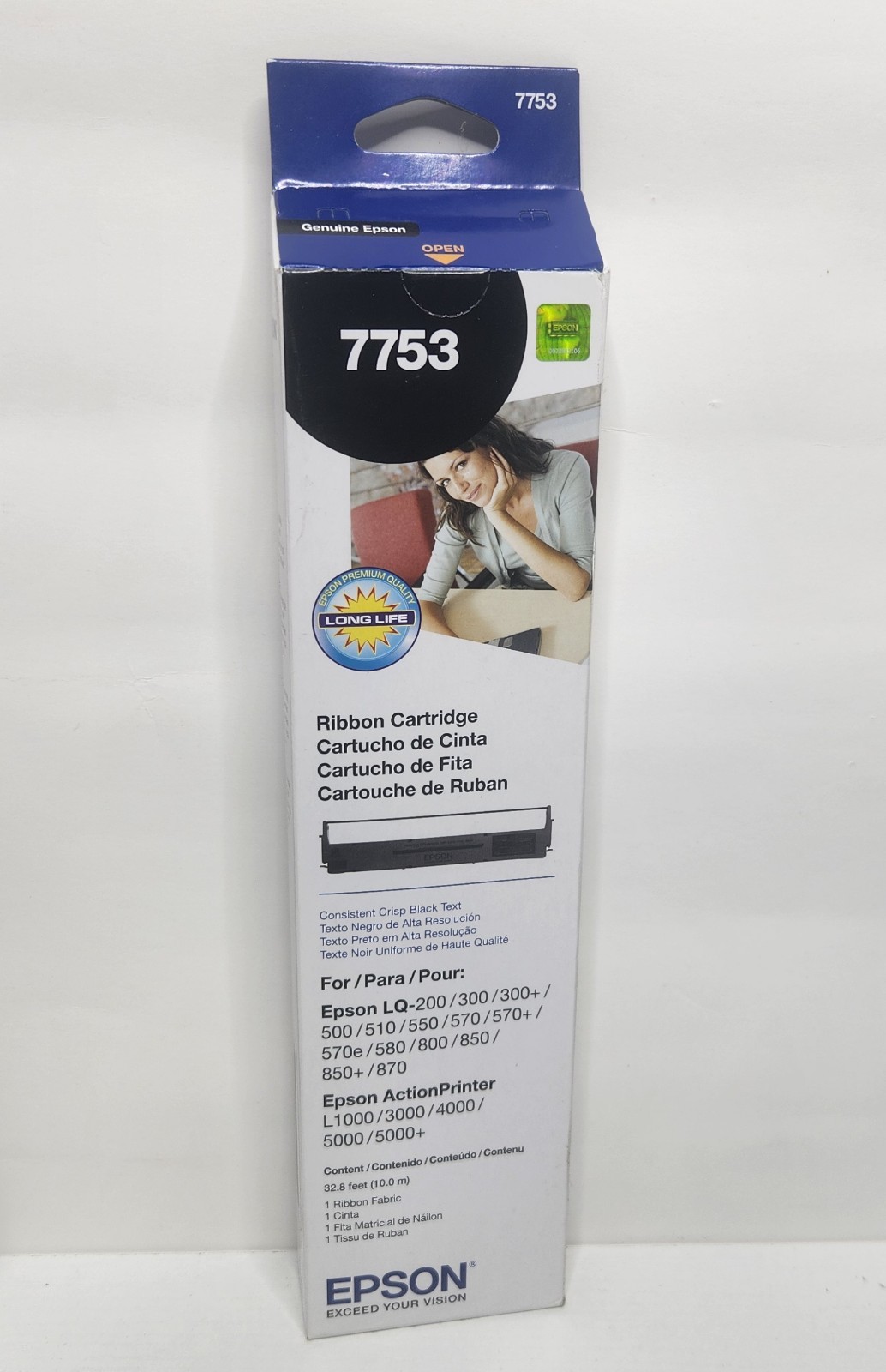 Epson 7753 Genuine Ribbon Cartridge for Epson LQ & ActionPrinter Series - New