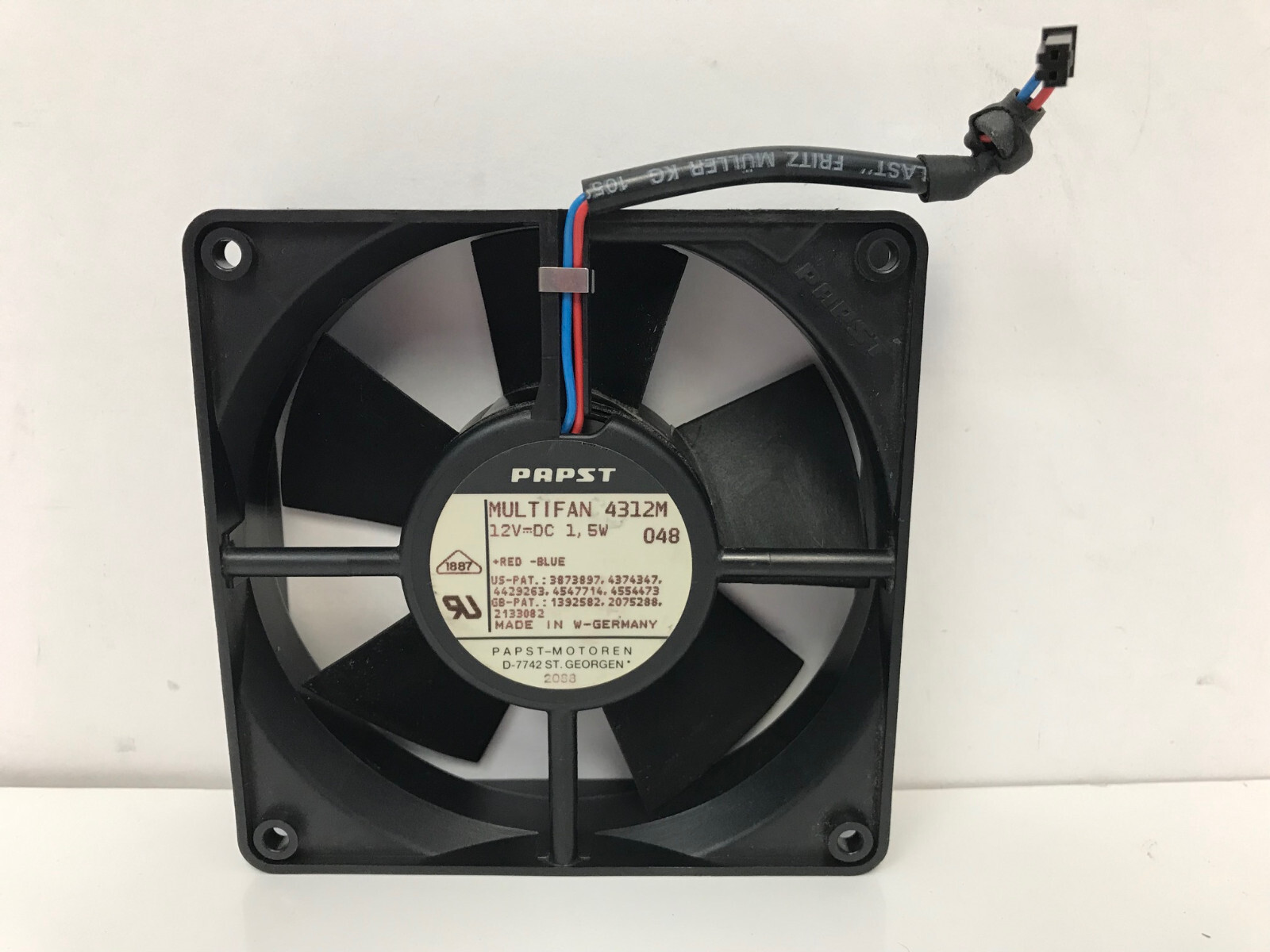 PAPST MOTOREN 4312M MULTIFAN 2 WIRE 12V-DC 1.5W