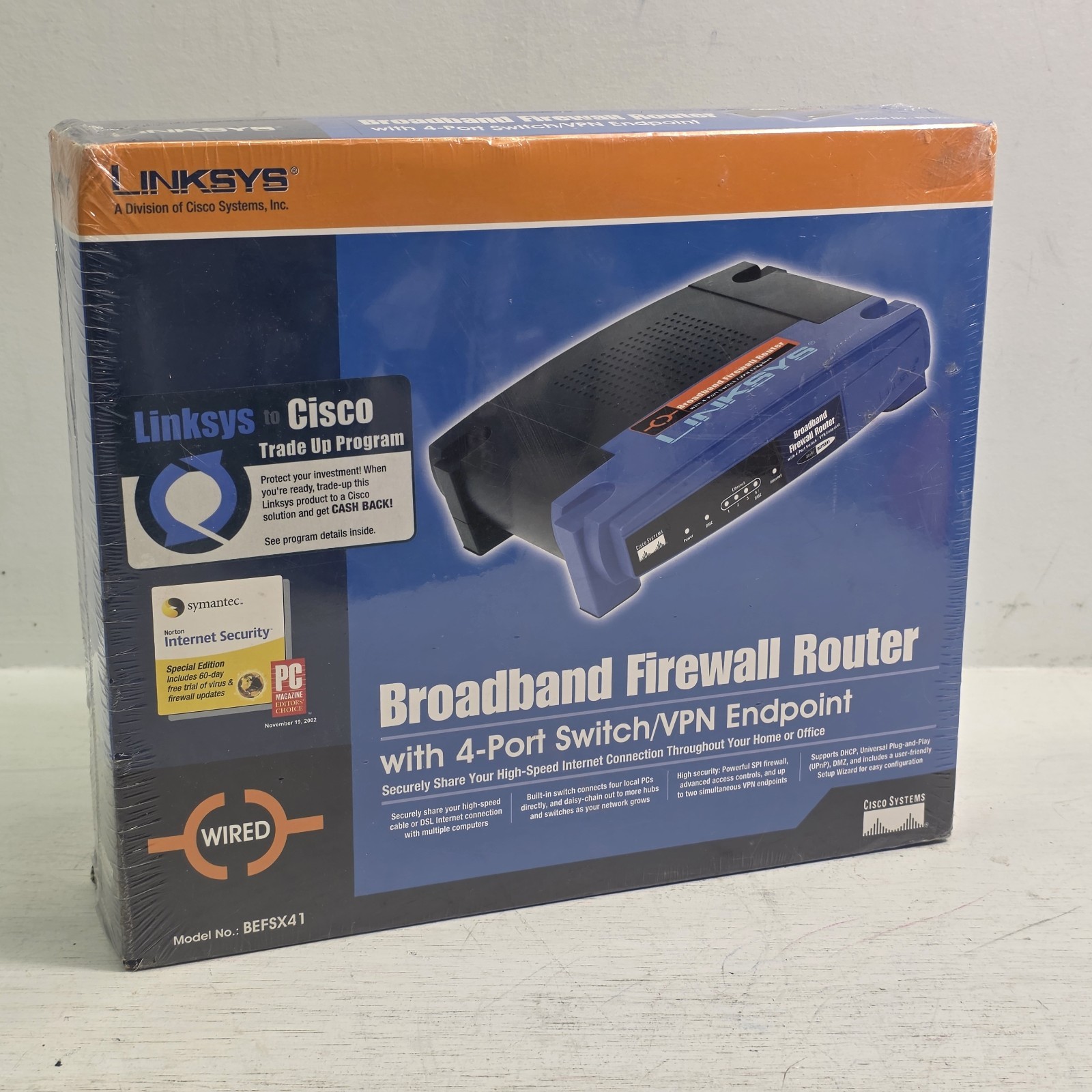Linksys BEFSX41 100 Mbps 4-Port 10/100 EtherFast Cable/DSL Firewall Router New