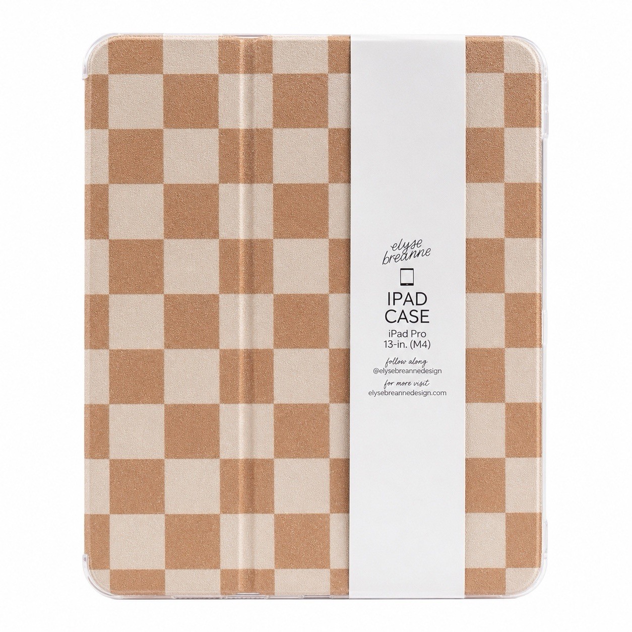 Elyse Breanne Latte Checker iPad Pro 13” M4 Case Clear Back NEW