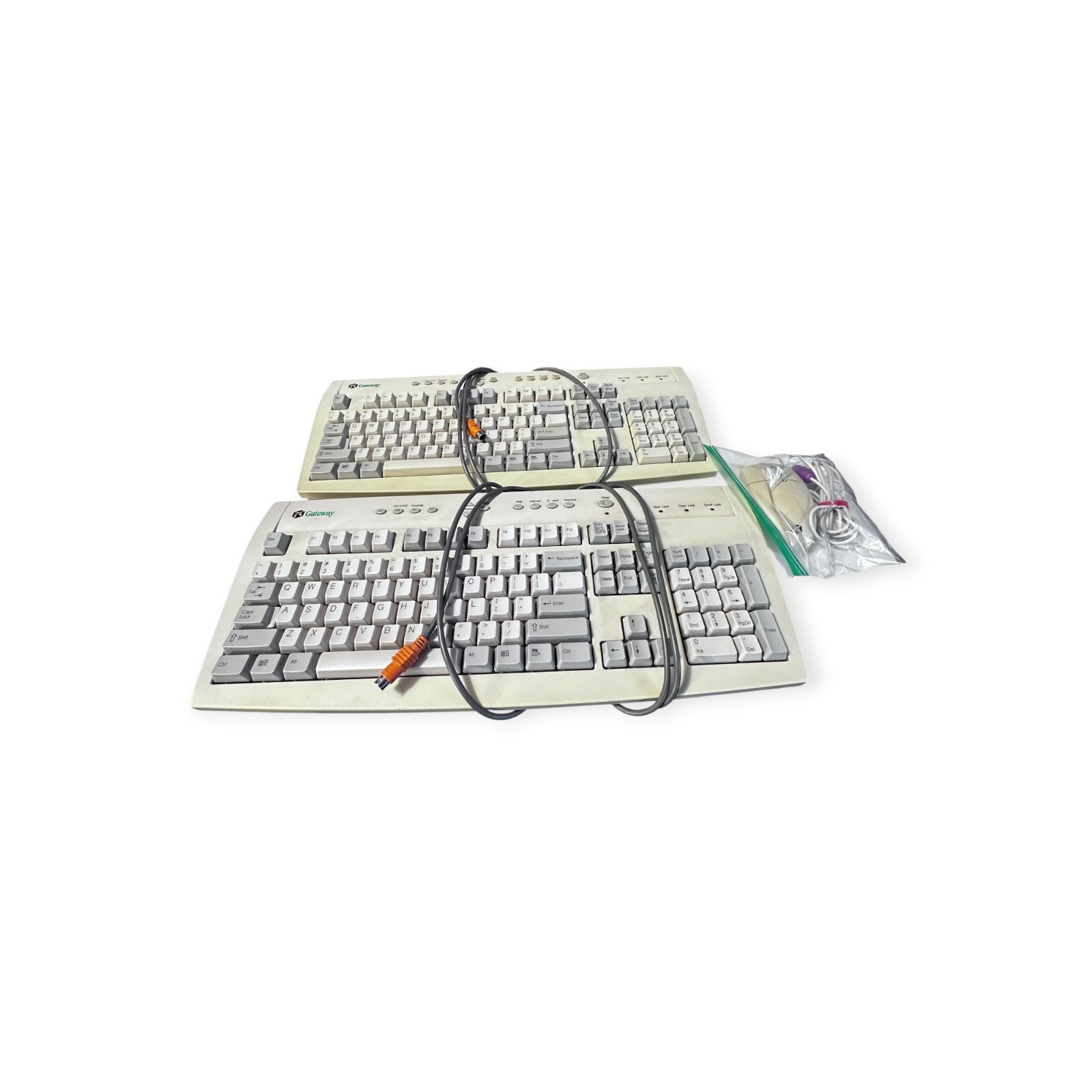 (2) Vintage Gateway Computer Keyboard G9900H + (1) 83351 Mouse - 3 Items Total