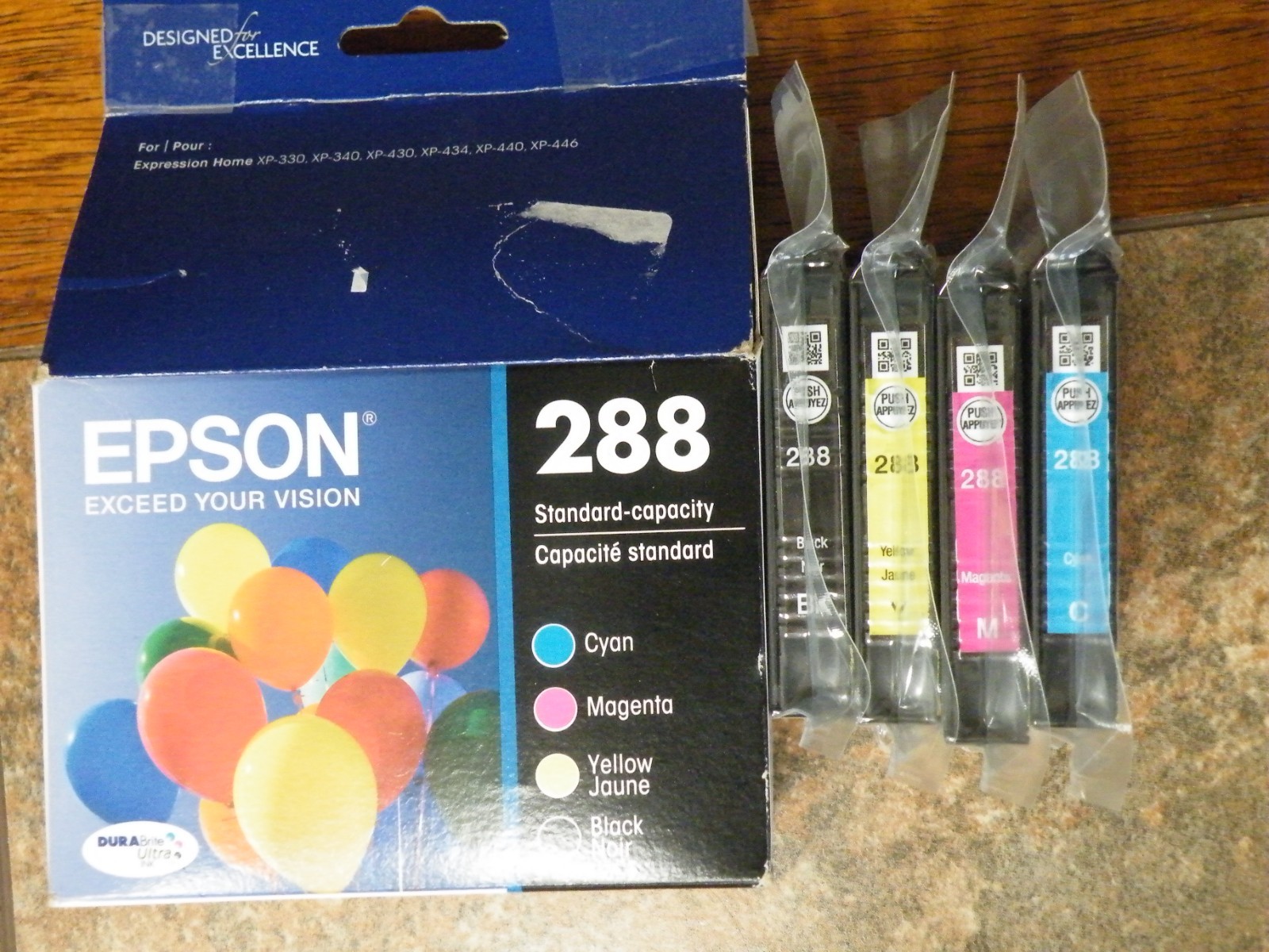 Genuine Epson 288 Ink Cartridge Black and Color Combo Pack - Exp 11/2024