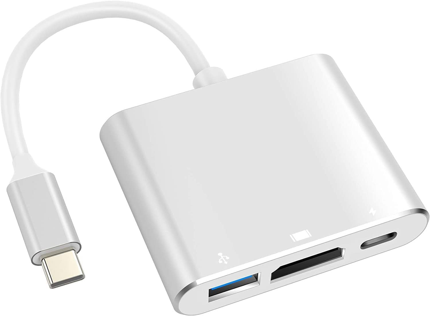 Adaptador USB C a HDTV 4K AV Multi Puerto Carga Rapida MacBook Pad Pro 2018 2019