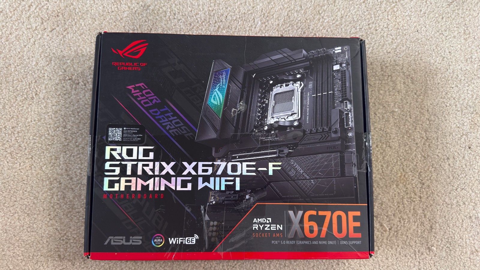ASUS ROG Strix X670E-F AMD X670E DDR5 Socket AM5 Wi-Fi Gaming Motherboard