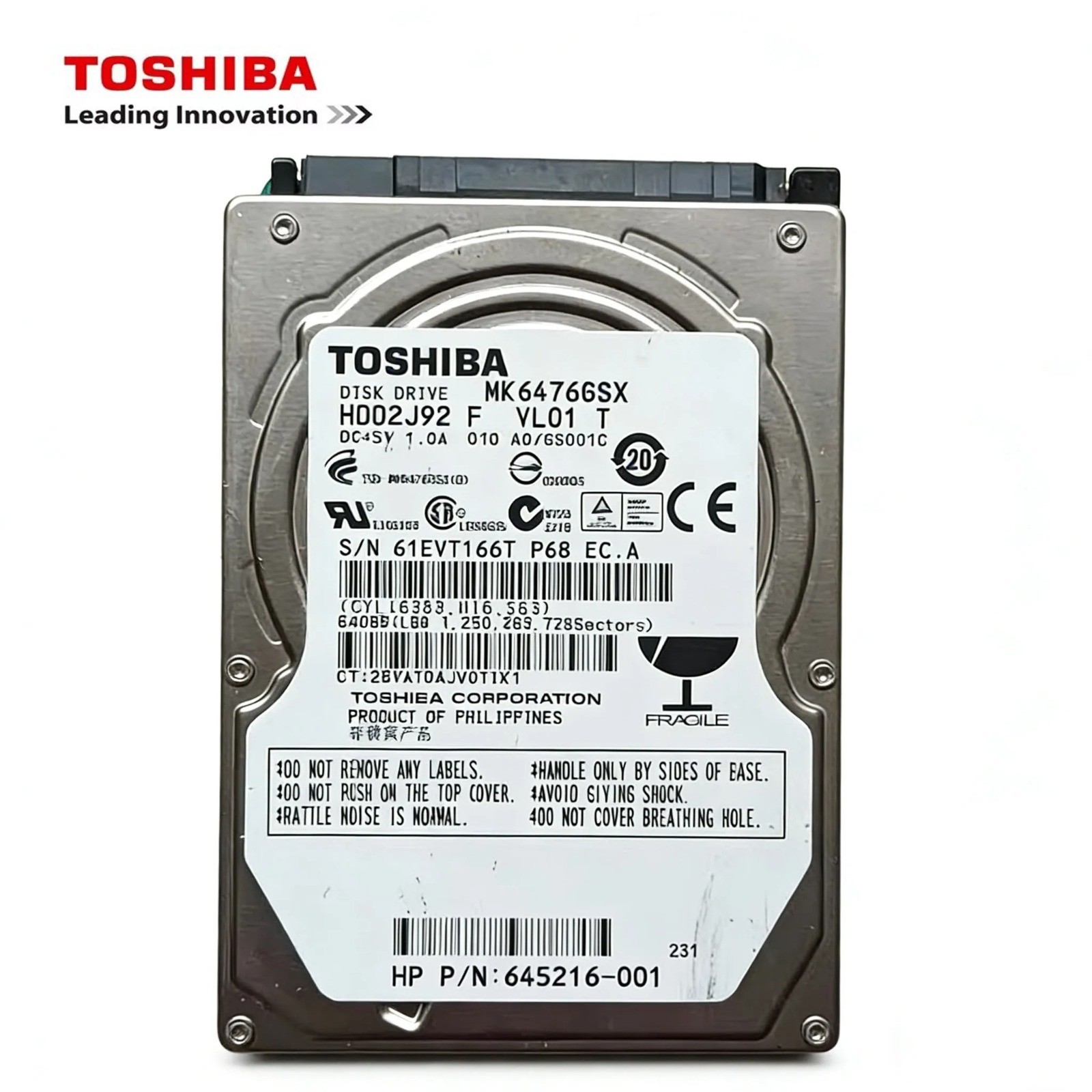 Toshiba 640GB 2.5" SATA II Internal Laptop Hard Drive HDD 5400RPM