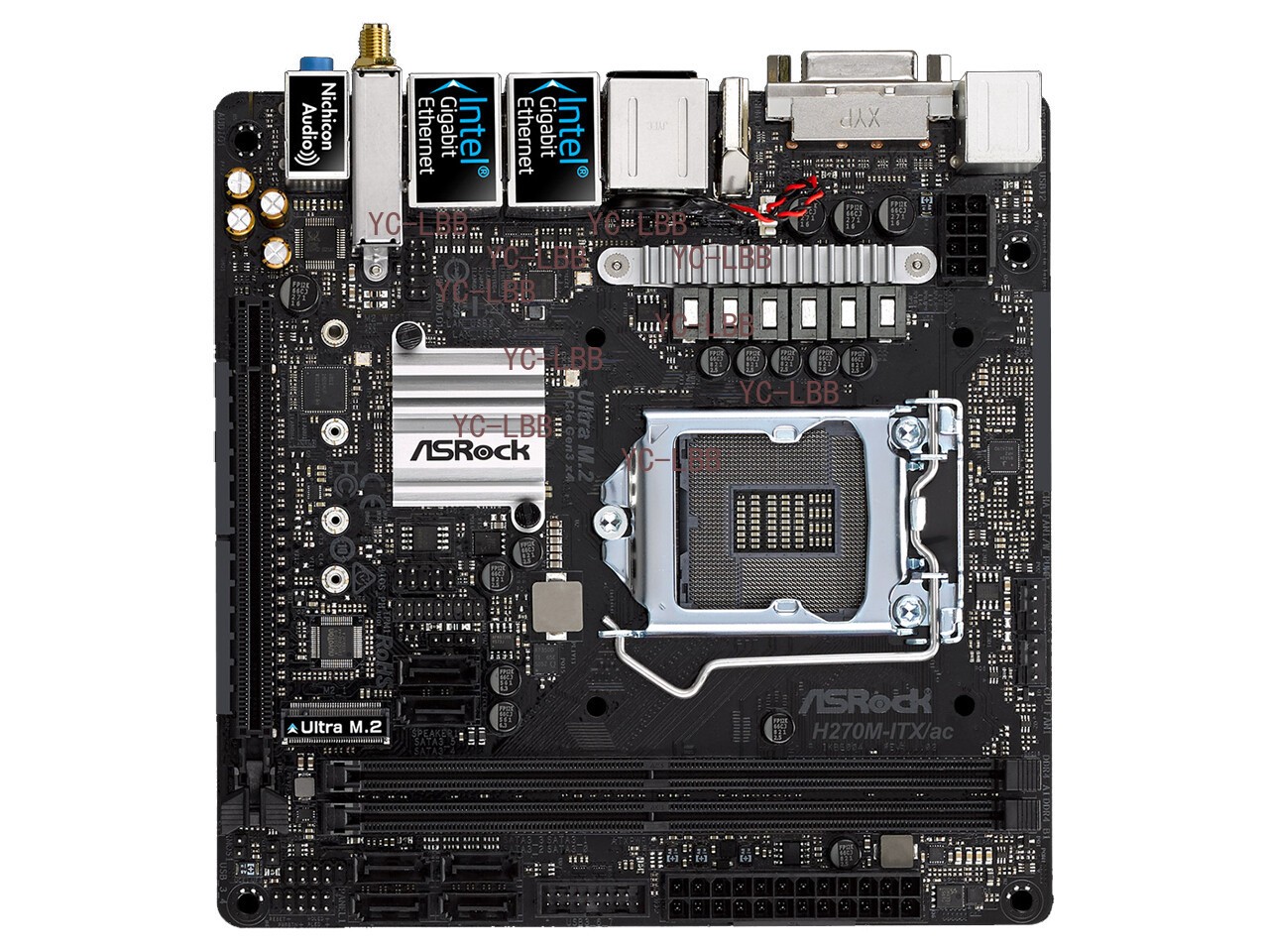 For ASROCK H270M ITX/AC motherboard H270 LGA1151 DDR4 32G HDMI+DVI Tested OK
