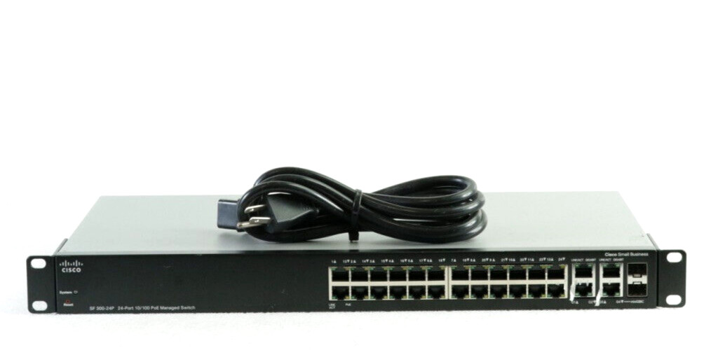 Cisco SF300-24P 24-Port Ethernet 10/100 PoE Managed Switch L524