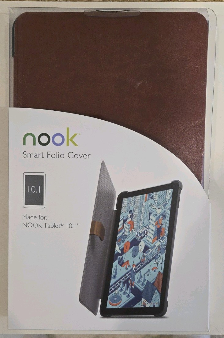 nook Smart Folio Cover for NOOK Tablet 10.1" Magnetic Auto Sleep/Wake Brown