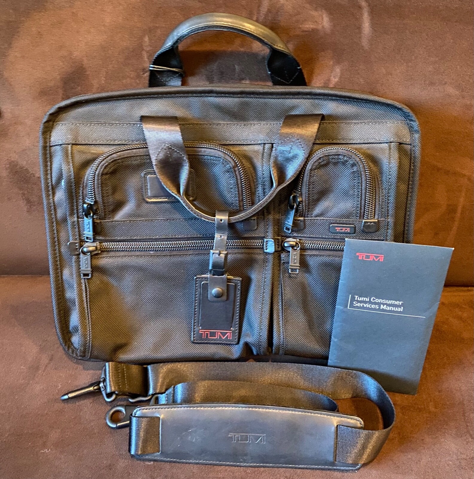 Tumi Luggage T-Pass Medium Screen Laptop Slim Brief, Black - NEW w Tag