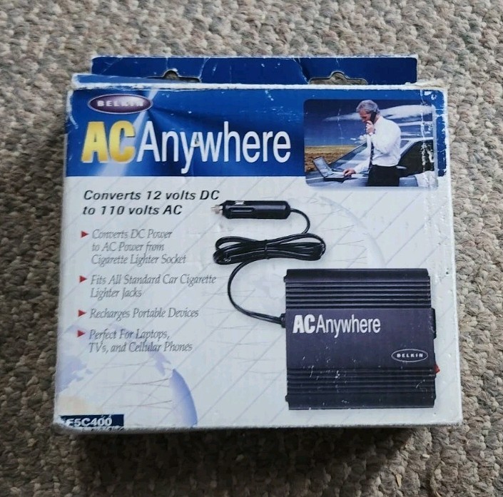 Belkin AC Anywhere Convert 12 Volt AC to 110 AC F5C400 Car Charger Boat