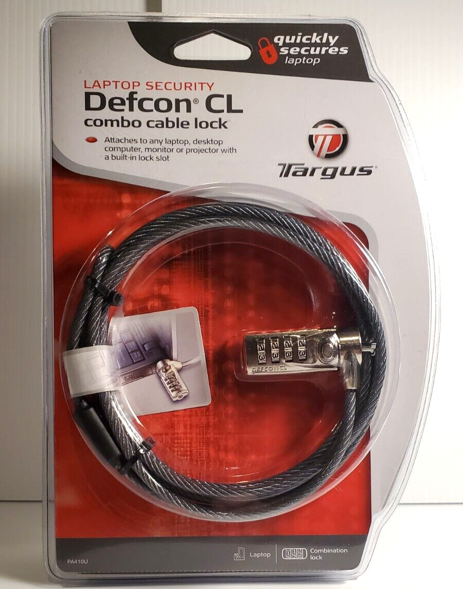 NEW SEALED OEM GENUINE Targus Defcon CL 6.5  Foot Combo Cable Lock for Laptop