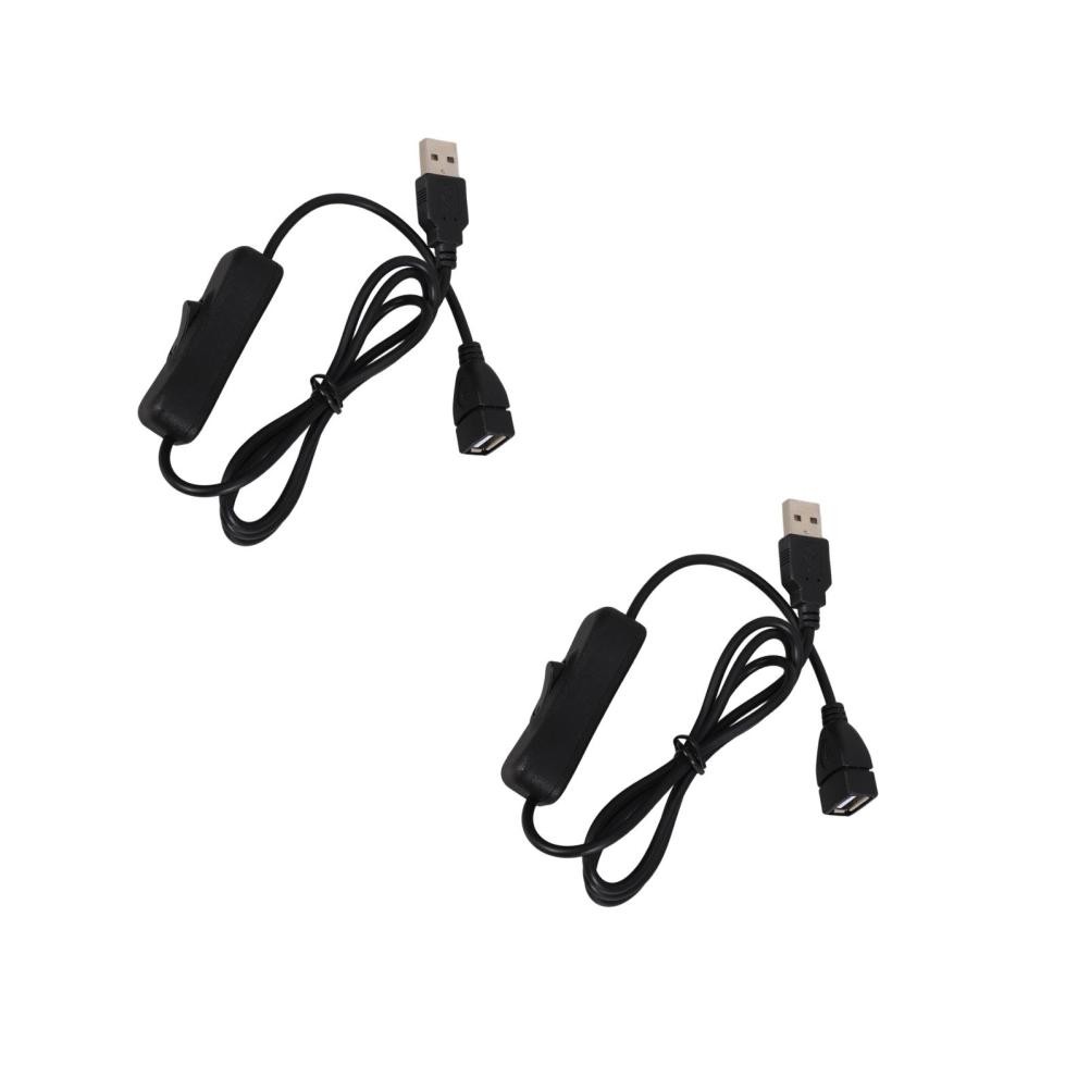 2pcs USB Inline On/Off Button Extension Cable, Male to Female 5V Power Control,
