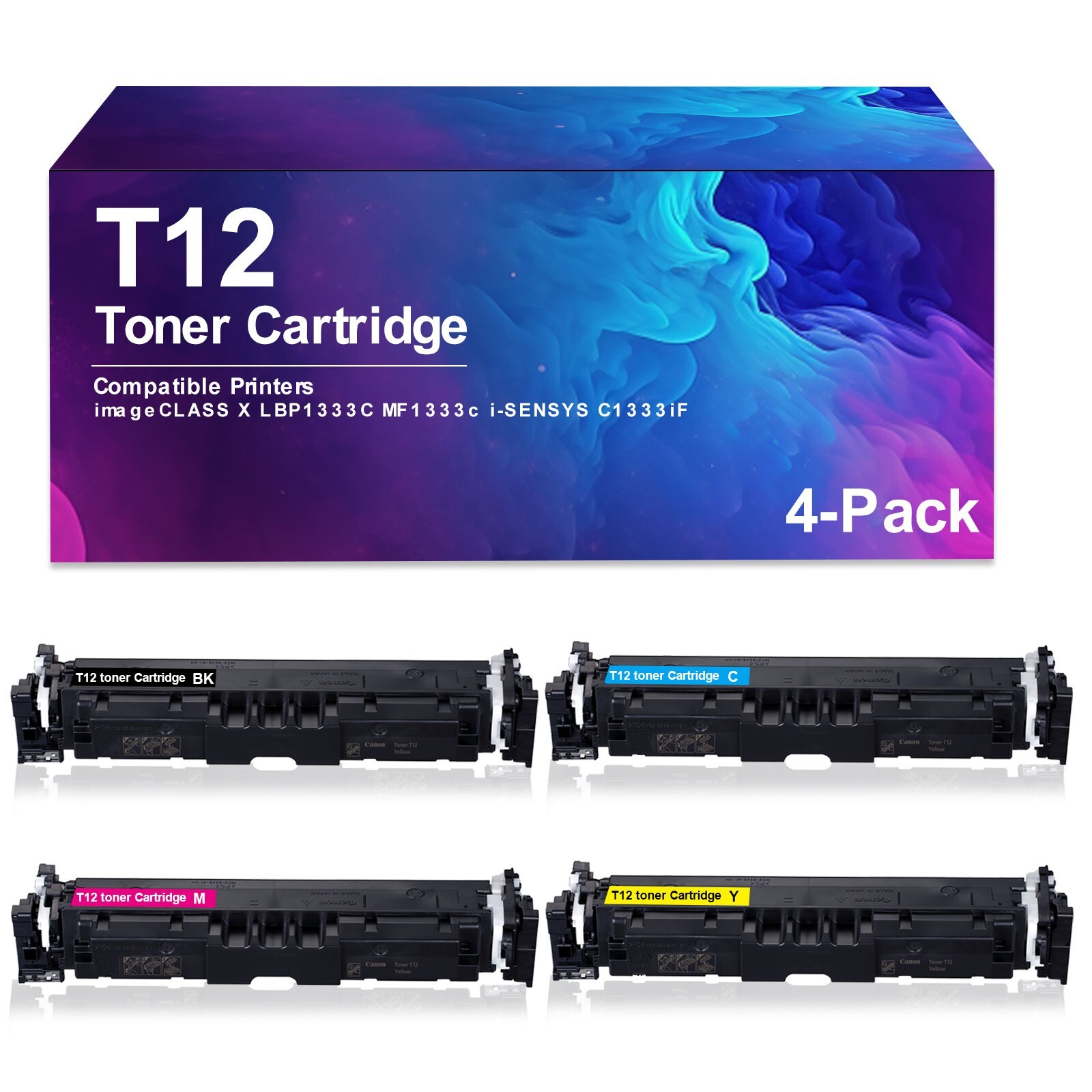 4 Pack T12 Toner Cartridge  Compatible foh i-SENSYS X C1333i C1333iF C1333P