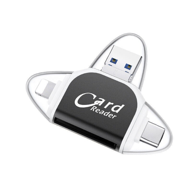 2024 NEW Multi Port 4 in 1 Universal Card Reader  Portable Memory Card Reader