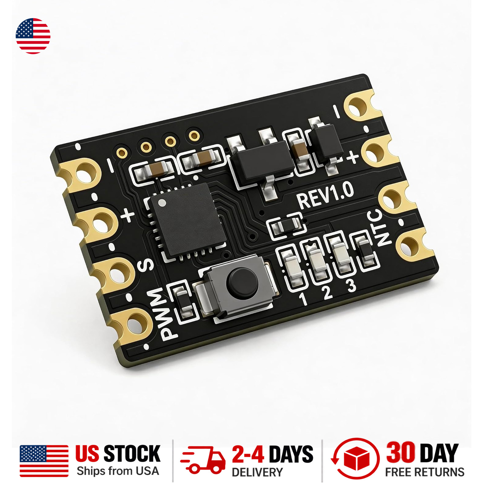 2-Pack Ultra-Mini 36W 5V 12V PWM Fan Controller Compact 4-Pin Temperature