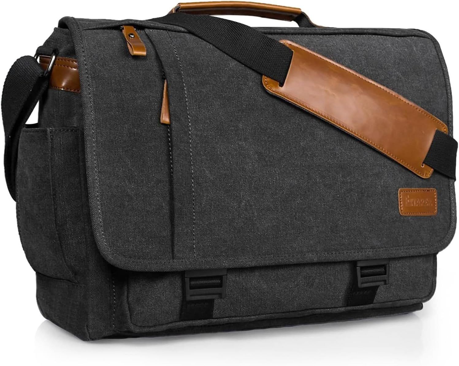 Messenger Bag 17-17.3 Inch, Men's Computer Satchel Water-resistant Canvas, Dark