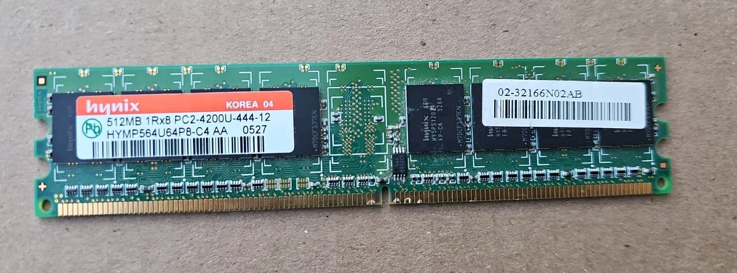 HYNIX 512MB Laptop Memory RAM PC2-4200U-444-12 Rev 10 HYMP564U64P8-C4 AA