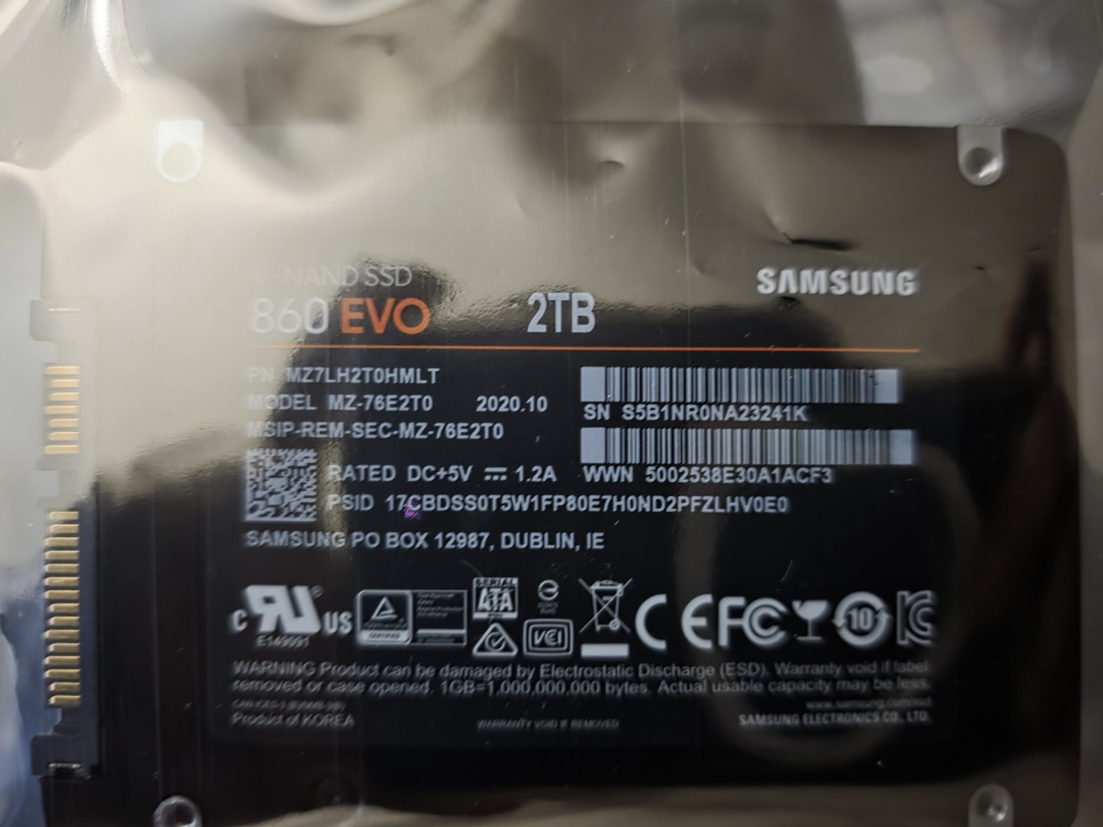 Samsung 860 EVO 2TB 2.5" SATA III 3D NAND SSD MZ-76E2T0  94-100% Health