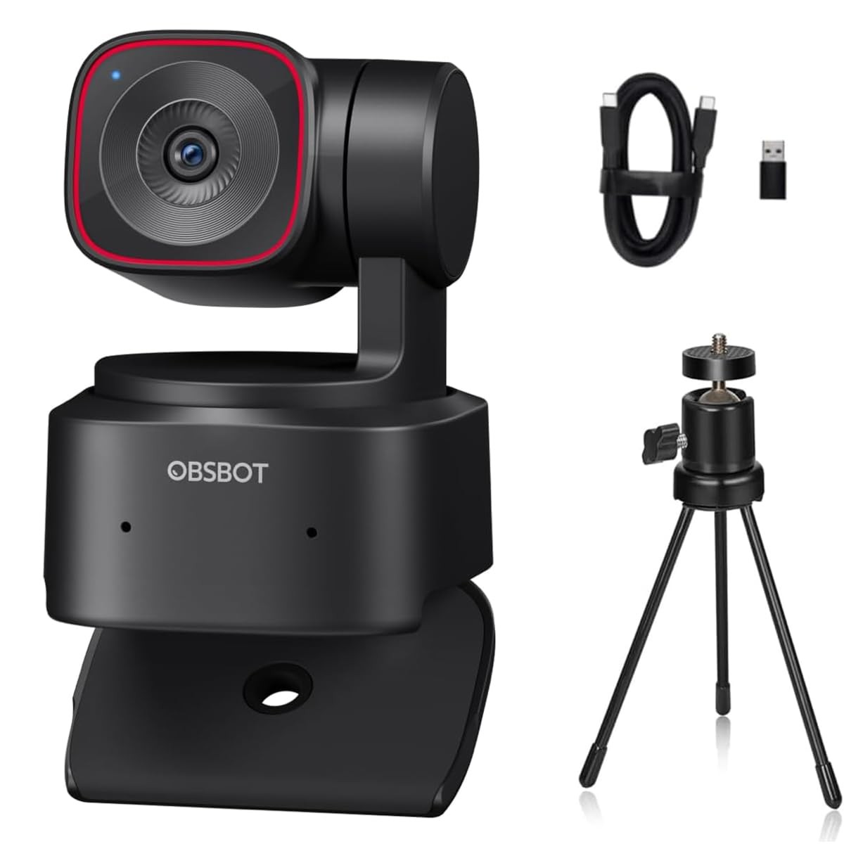 OBSBOT Tiny 2 Lite 4K PTZ Webcam AI-Tracking 1/2" CMOS, W Mini Tripod