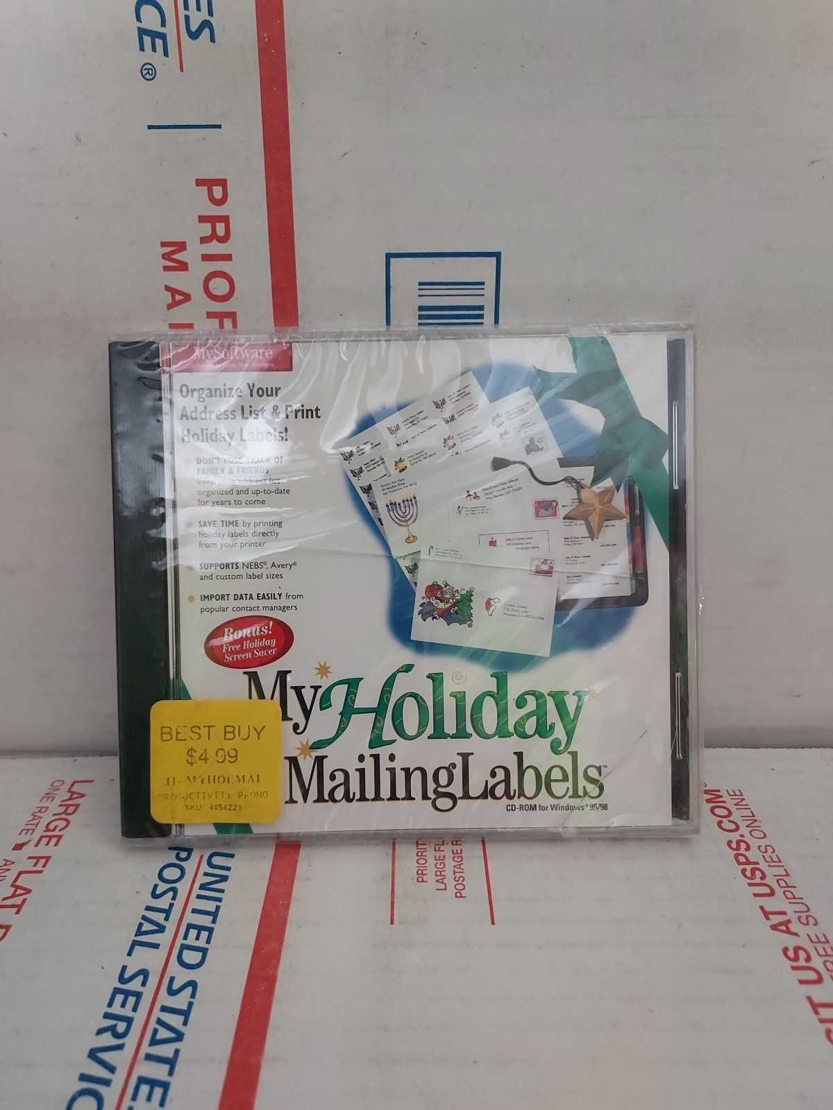 My Holiday Mailing Labels CD-ROM for Windows 95/98 New and Sealed - #162L