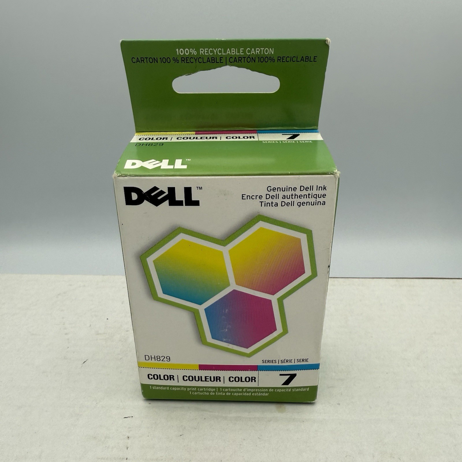 NEW OEM SEALED 3 Genuine Dell Series 7 DH829 Color Ink Cartridges