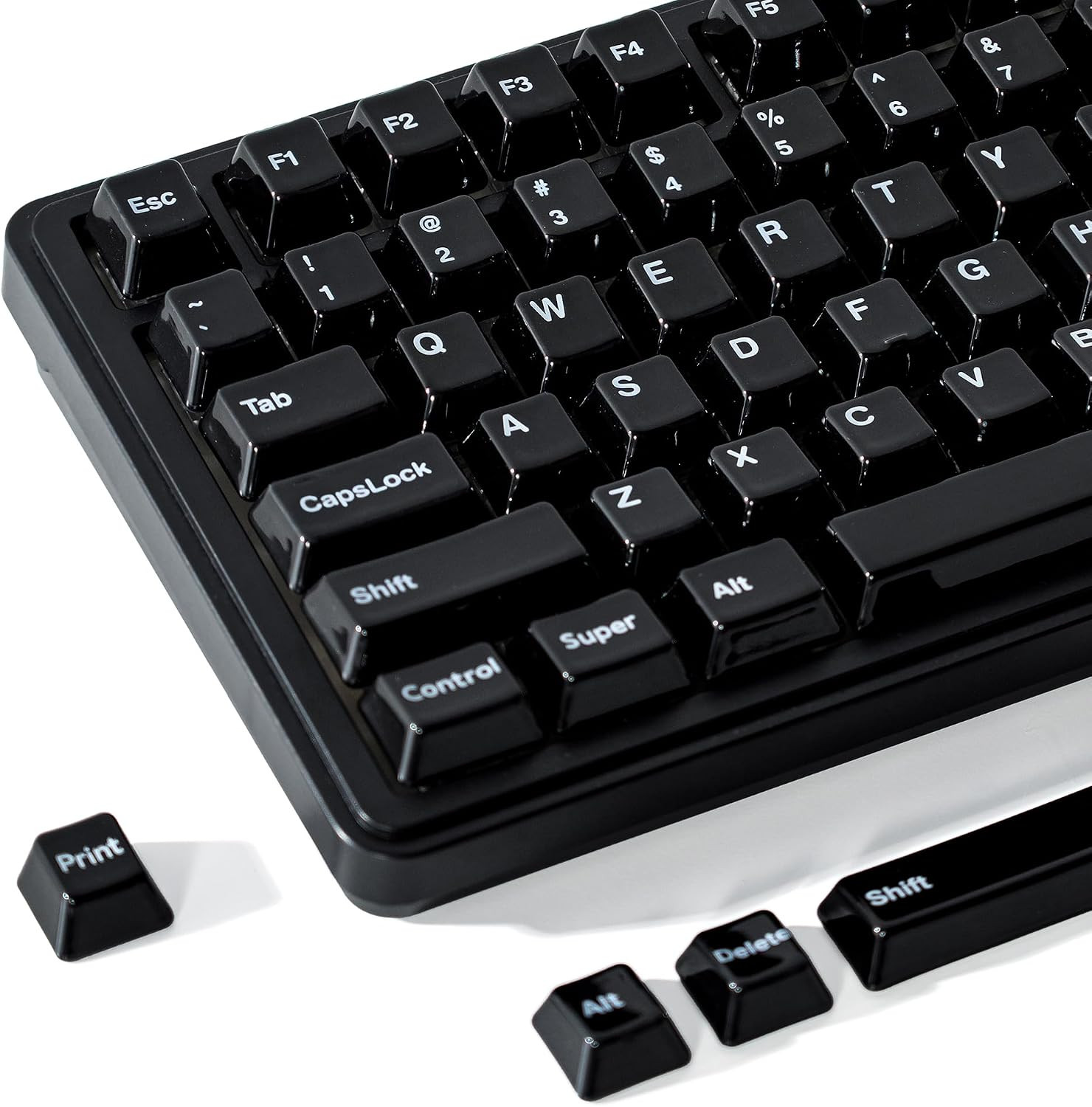 XVX Black Ceramic Keycaps, 120-Key Fog Translucent Compatible MX Switches