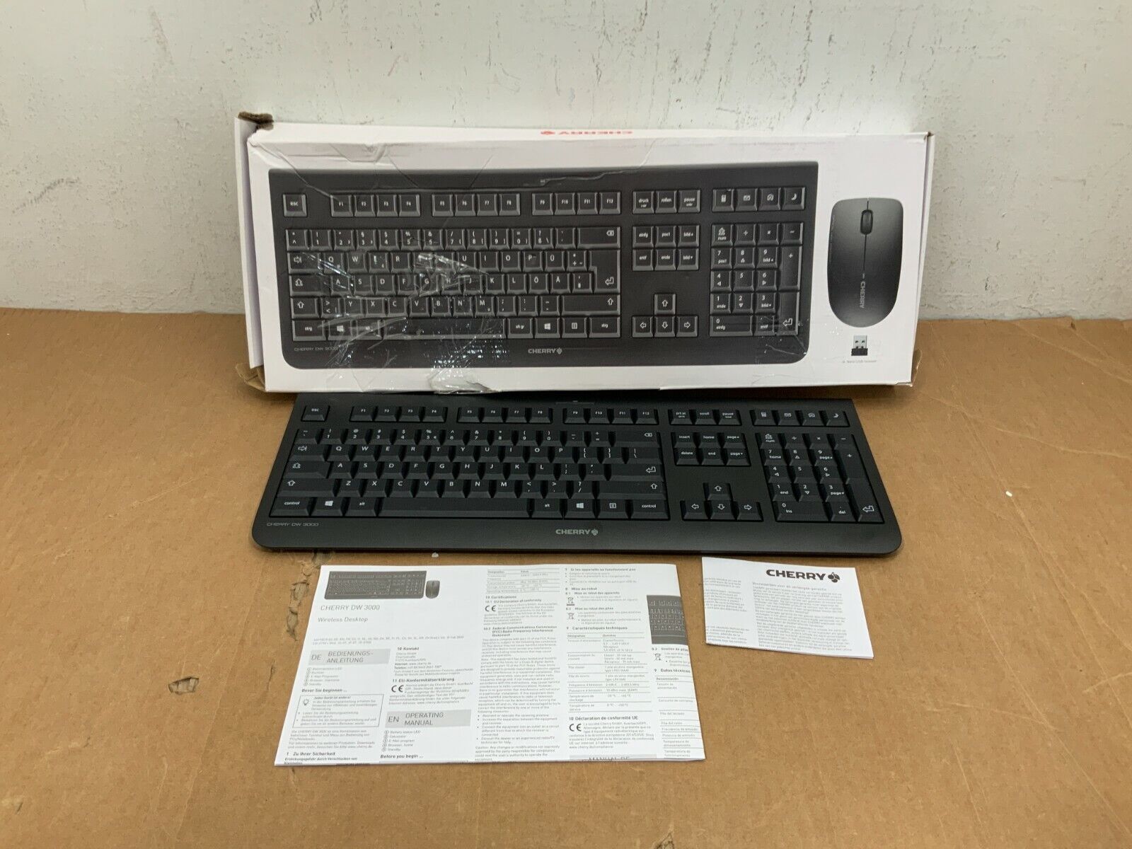 Open Box Cherry Electrical DW 3000 Keyboard and Mouse JD-0710EU-2 ✅❤️️✅❤️️ READ