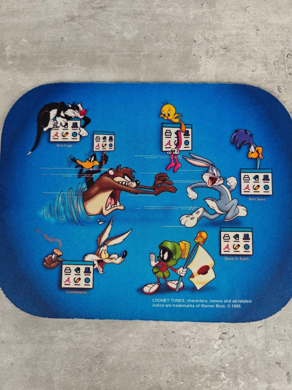 Vintage Looney Tunes Mousepad 1995 Computer Accessory 10x8