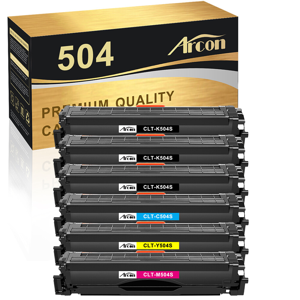 6 Pack CLT-K504S 504S Toner for Samsung SL-C1810W C1860FW CLX-4195 CLP-415N 