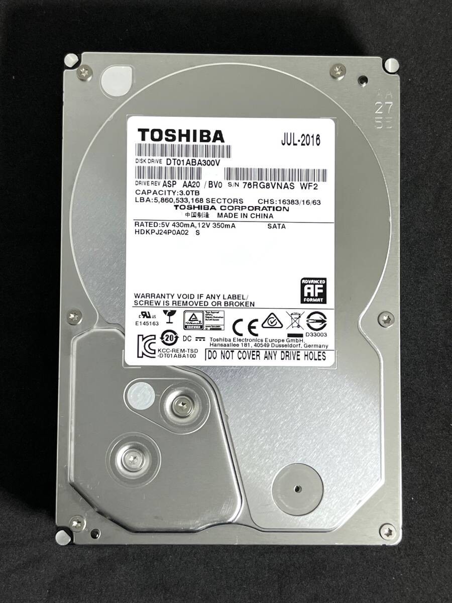 3TB Toshiba DT01ABA300V 2016 22429h Good 3.5-inch Internal HDD SATA AV Command 3