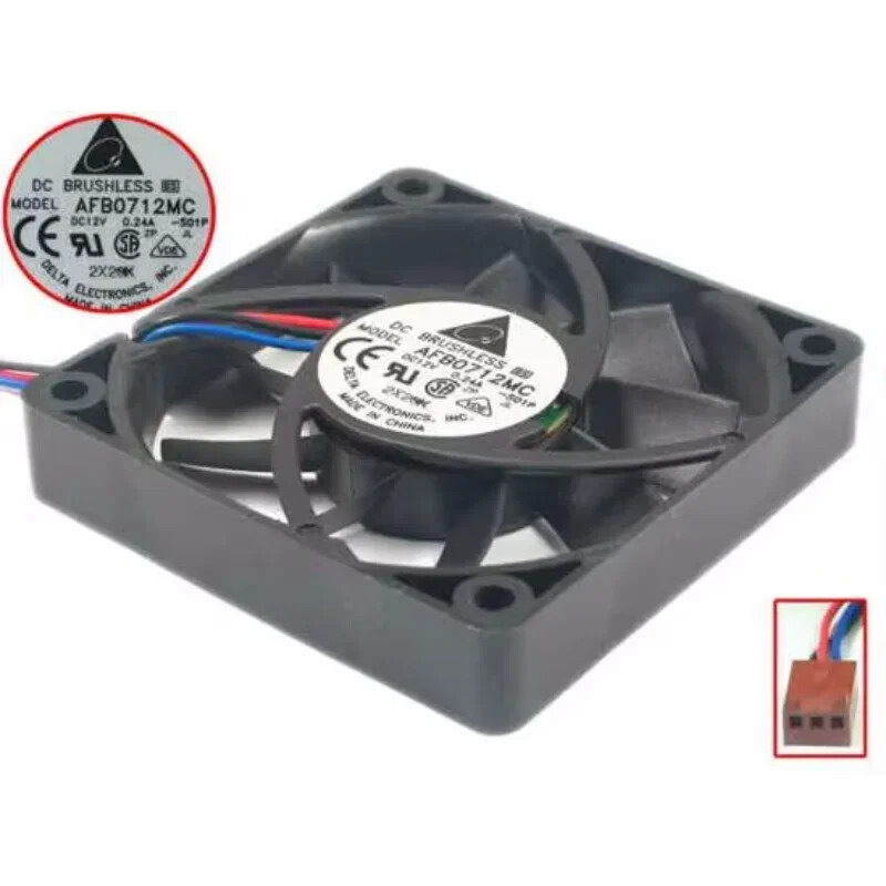 Delta Electronics AFB0712MC S01P Server Cooling Fan DC12V 0.24A 70x70x15mm 3PIN
